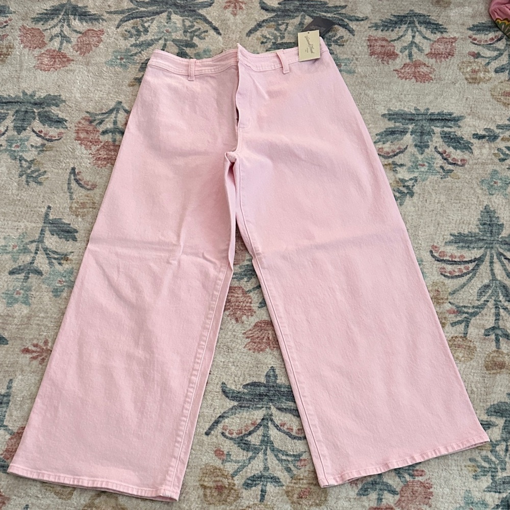 NWT Pink Wide-Leg Women Jeans